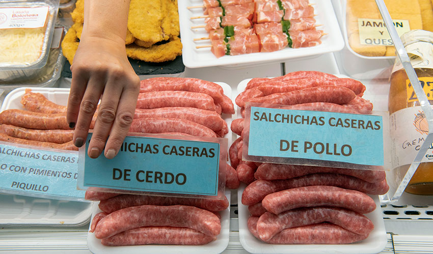 Salchichas caseras en la carnicería A. Irigoyen Pamplona