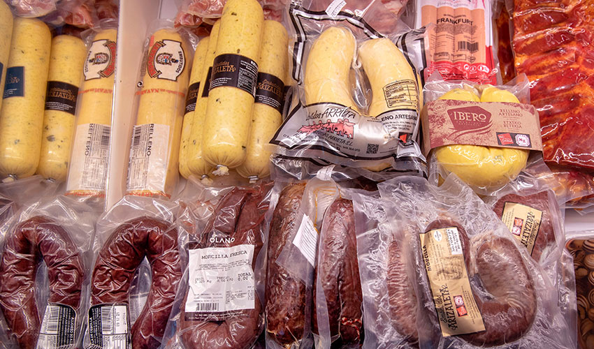 Morcilla y relleno en la carnicería A. Irigoyen Pamplona